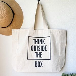 Funny Screen Printed Canvas Shopping Tote Bag - Handmade